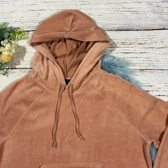 J. CREW Relaxed Blush Pink Pullover Velour Hoodie - Picture 9 of 9